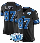 Men's Detroit Lions #87 Sam LaPorta Black 2024 NFC North Champions F.U.S.E. Vapor Limited Stitched Jersey,baseball caps,new era cap wholesale,wholesale hats
